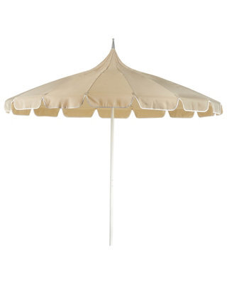 Wyld And Coco Garden Market Parasol 2.45M Round Beige Canopy With White Aluminium Pole - Outdoor Shade - image 1