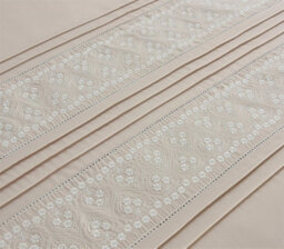 Kampala Hill Embroidered Luxury Duvet Cover Set Bedding Set Single Natural Lottie - thumbnail 3