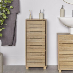 Vonhaus Bathroom Storage Cabinet, Oak Wood Effect Bathroom Floor Cabinet, Small Floor Standing Cabinet For Kitchen, Chester - thumbnail 2