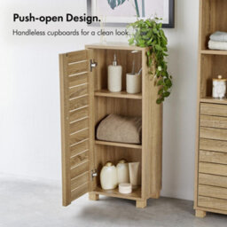 Vonhaus Bathroom Storage Cabinet, Oak Wood Effect Bathroom Floor Cabinet, Small Floor Standing Cabinet For Kitchen, Chester - thumbnail 3