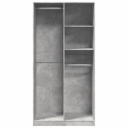 Berkfield Wardrobe Concrete Grey 100X50X200 Cm Engineered Wood - thumbnail 4