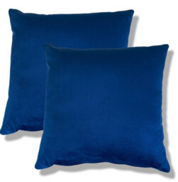 Beautiful Beanbags Set Of 2 Plush Velvet Scatter Cushions Complete With Cushion Pads Furniture Cushions With Inserts 2 Plush Velvet Cushions - Blue - thumbnail 1