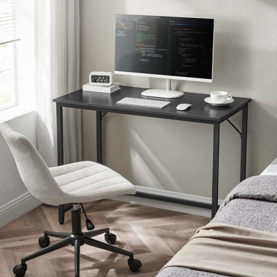 Songmics Minimalist Work Desk, Industrial Style Home Office Table With Metal Structure, Black - image 1