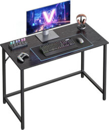 Songmics Minimalist Work Desk, Industrial Style Home Office Table With Metal Structure, Black - thumbnail 7
