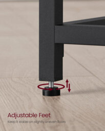 Songmics Minimalist Work Desk, Industrial Style Home Office Table With Metal Structure, Black - thumbnail 6