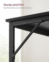 Songmics Minimalist Work Desk, Industrial Style Home Office Table With Metal Structure, Black - thumbnail 5
