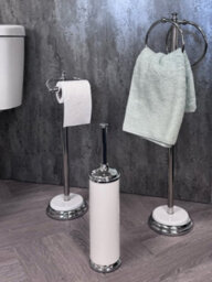 Showerdrape Opera 4 Piece Bathroom Accessory Set Toilet Roll Holder, Toilet Brush, Towel Ring - thumbnail 6