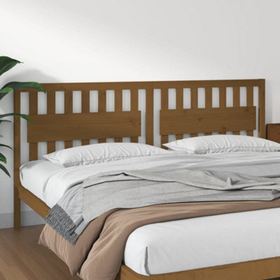 Berkfield Bed Headboard Honey Brown 205.5X4X100 Cm Solid Wood Pine - image 1