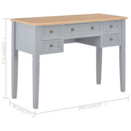 Berkfield Writing Desk Grey 109.5X45X77.5 Cm Wood - thumbnail 8