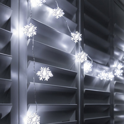 Globrite Snowflake Lights - 80 Led Battery Operated - 2 Modes Fairy Lights Window Christmas Decorations For Bedroom & Home - image 1
