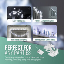 Globrite Snowflake Lights - 80 Led Battery Operated - 2 Modes Fairy Lights Window Christmas Decorations For Bedroom & Home - thumbnail 3