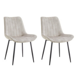 Home Detail Georgia Dining Chair Set Of 2, Cream Velvet