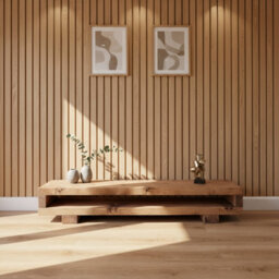 L160Xw30Xh25Cm Viot Low Solid Wood Chunky Tv Unit Dark Oak Colour - thumbnail 8