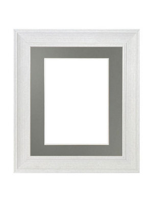 Frames By Post Scandi Limed White Frame With Dark Grey Mount For Image Size A4 - image 1