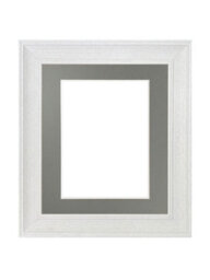 Frames By Post Scandi Limed White Frame With Dark Grey Mount For Image Size A4 - thumbnail 1