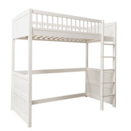 Nöa & Nani Lottie Highsleeper Kids Solid Wood Cabin Bed With Straight Ladder In Classic White - thumbnail 4