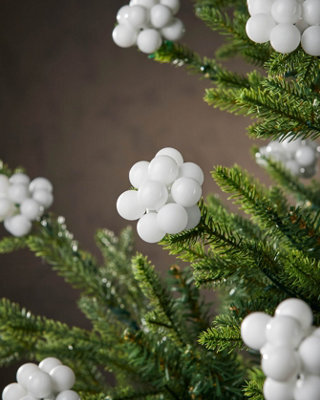 WeRChristmas White Glass Berry Cluster Christmas Baubles, 10 Pack - image 1