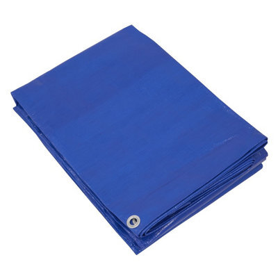 Sealey Tarp5070 Lightweight Pe Tarpaulin 5.49 X 7.32M - Blue - image 1