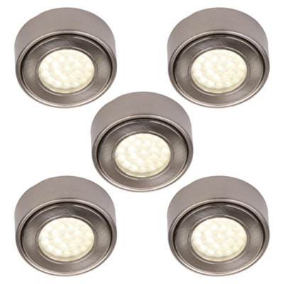 Litecraft 5 Pack Laghetto Satin Nickel Warm White Laghetto Kitchen Led Under Cabinet Light - image 1