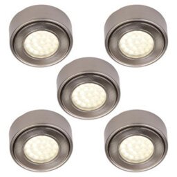 Litecraft 5 Pack Laghetto Satin Nickel Warm White Laghetto Kitchen Led Under Cabinet Light - thumbnail 1