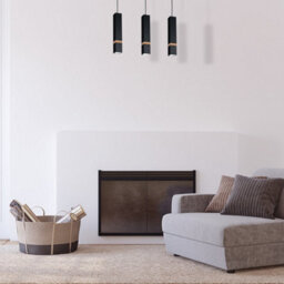 Milagro Vidar Black Pendant Lamp 3Xgu10 Hand Made Modernist Cuboid Design With Natural Wooden Inserts - thumbnail 3