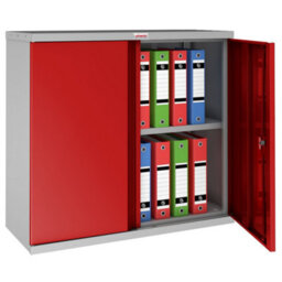 Phoenix Safe Company Phoenix Sc1010Gre 2 Door 1 Shelf Stationery Cupboard In Red With Electronic Lock - thumbnail 2