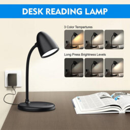 Amorly Black Dimmable Led Desk Lamp, 3 Color Light Small Reading Table Lamp For Home Office, Bedroom Bedside - thumbnail 5