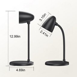 Amorly Black Dimmable Led Desk Lamp, 3 Color Light Small Reading Table Lamp For Home Office, Bedroom Bedside - thumbnail 2