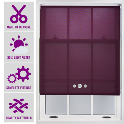 Furnished Made To Order Daylight Roller Blind - Aubergine With Triple Round Eyelet (W)90Cm X (L)210Cm - image 1