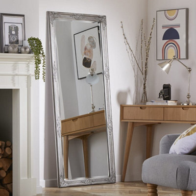 The Online Mirror Shop Leaner Mirror Highbury Rectangular Shape With Antique Silver Frame- H 165Cm X W 74Cm For Hanging In Anywhere Inside Of Your Home - image 1