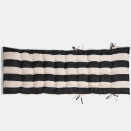 Ohs Stripe Gravity Chair Seat Cushion Outdoor Garden Water Resistant - Black/cream - thumbnail 4