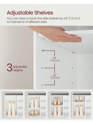 Songmics Vasagle Shoe Rackshoe Bench Shoe Shelf Storage Cabinet 10 Compartments With Cushion For Entryway Oak,white,rustic Brown Colour - thumbnail 4