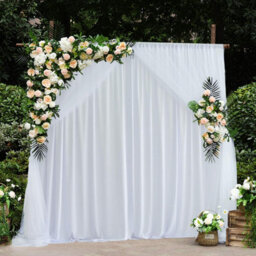 Neel Blue 4X8 M Ice Silk Backdrop Curtain Photography Scenery For Christmas Events Decor, White - thumbnail 5