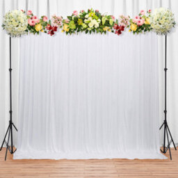 Neel Blue 4X8 M Ice Silk Backdrop Curtain Photography Scenery For Christmas Events Decor, White - thumbnail 9