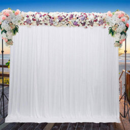 Neel Blue 4X8 M Ice Silk Backdrop Curtain Photography Scenery For Christmas Events Decor, White - thumbnail 8