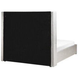 Beliani Ottoman Bed Velvet Lubbon 140 X 200 Cm (Eu Double) Light Grey - thumbnail 8