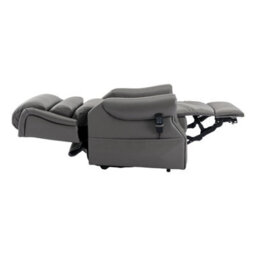 Morris Living The Carlton Genuine Leather Riser Recliner In Grey - Dual Motor Mobility Chair - thumbnail 8