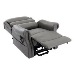 Morris Living The Carlton Genuine Leather Riser Recliner In Grey - Dual Motor Mobility Chair - thumbnail 5