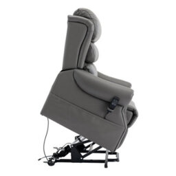 Morris Living The Carlton Genuine Leather Riser Recliner In Grey - Dual Motor Mobility Chair - thumbnail 6