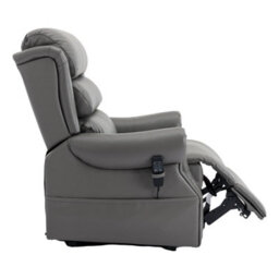 Morris Living The Carlton Genuine Leather Riser Recliner In Grey - Dual Motor Mobility Chair - thumbnail 4