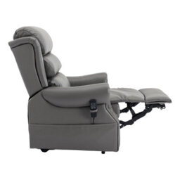 Morris Living The Carlton Genuine Leather Riser Recliner In Grey - Dual Motor Mobility Chair - thumbnail 7