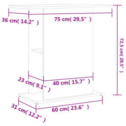 Walplus Smoked Oak Aquarium Stand 75X36X72.5 Cm Engineered Wood Fish Tank Cabinet - thumbnail 8