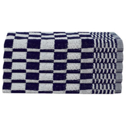 Berkfield 20 Piece Towel Set Blue And White Cotton - thumbnail 6