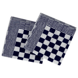 Berkfield 20 Piece Towel Set Blue And White Cotton - thumbnail 7