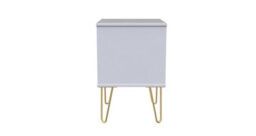 Dallas 2 Drawer Bedside Cabinet In Deep Black & White (Ready Assembled) - thumbnail 2