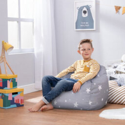 icon Kids Starry Skies Bean Bag Chair Grey Childrens Bean Bags - thumbnail 2