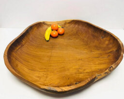 My Square Mile Rustic Wooden Serving Or Display Bowl Carved From Teak Roots (60Cms) - thumbnail 2
