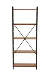 Orsina Red Pomelo 5 Tier Shelf Unit With Black Metal Frame,wall Shelving Unit,bookcase Unit For Decorative Items - thumbnail 4