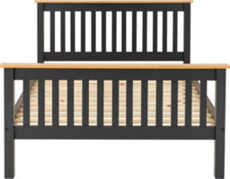 Seconique Monaco 4Ft6 Double Bed High Foot End In Grey And Oak - thumbnail 4