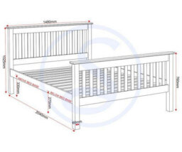 Seconique Monaco 4Ft6 Double Bed High Foot End In Grey And Oak - thumbnail 3
